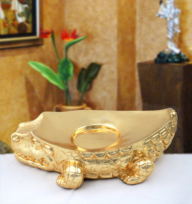 廠家直銷樹脂工藝品鱷魚果盤 融合藝術(shù)與實(shí)用的高檔家居飾品